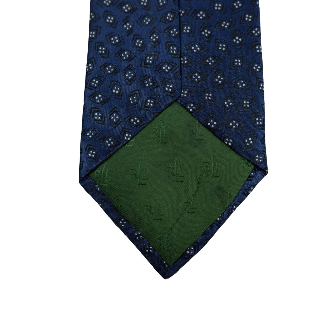 a16492 8 Lauren Ralph Lauren Tie Silk Navy Geometric USA (US Import Tax Included) มุมที่ 8