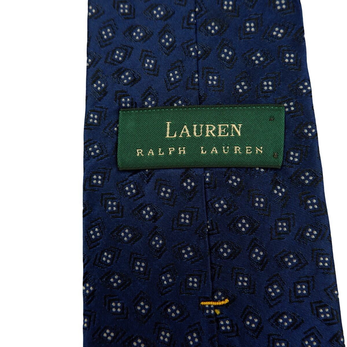 a16492 9 Lauren Ralph Lauren Tie Silk Navy Geometric USA (US Import Tax Included) มุมที่ 9