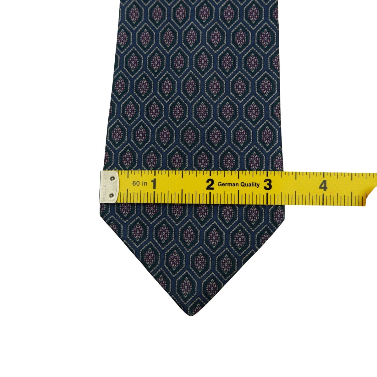 a16493 10 Lanvin Tie Silk Navy Geometric France (US Import Tax Included) มุมที่ 10