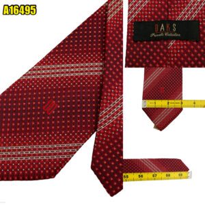 DAKS Tie Silk Red Stripe Korea (US Import Tax Included) มุมที่ 1