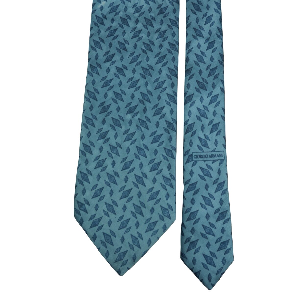 a16500 3 Armani Collezioni Tie PE Light Blue Geometric Italy (US Import Tax Included) มุมที่ 3
