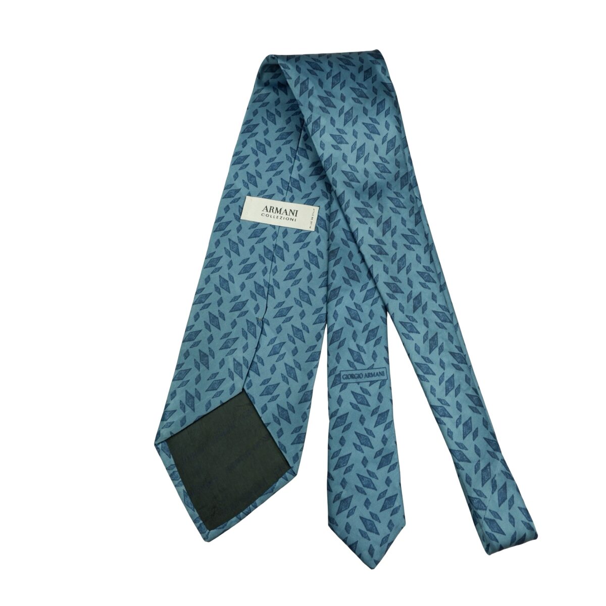 a16500 7 Armani Collezioni Tie PE Light Blue Geometric Italy (US Import Tax Included) มุมที่ 7