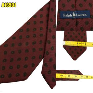 Ralph Lauren Tie Silk Brown Paisley Pattern  (US Import Tax Included) มุมที่ 1