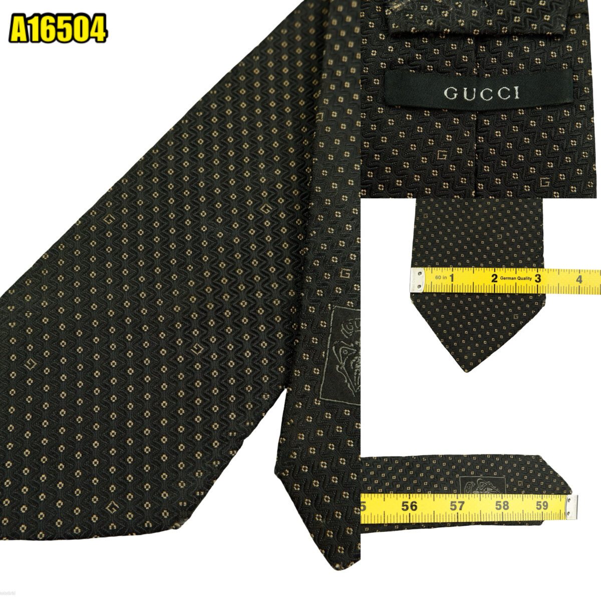 created by photogrid Gucci Tie Silk Black Dot Pattern Italy (US Import Tax Included) มุมที่ 1