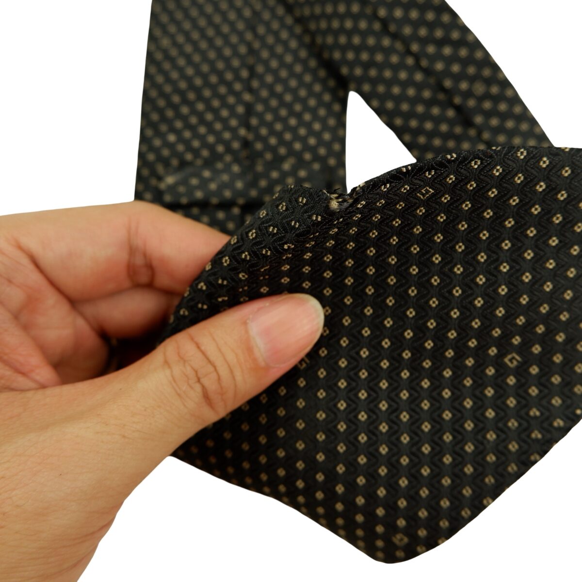 a16504 13 Gucci Tie Silk Black Dot Pattern Italy (US Import Tax Included) มุมที่ 13