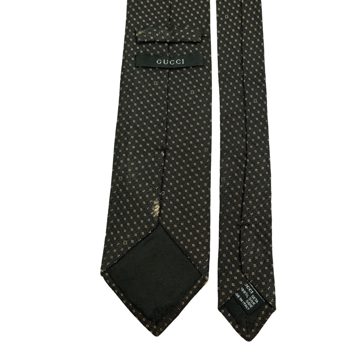 a16504 4 Gucci Tie Silk Black Dot Pattern Italy (US Import Tax Included) มุมที่ 4
