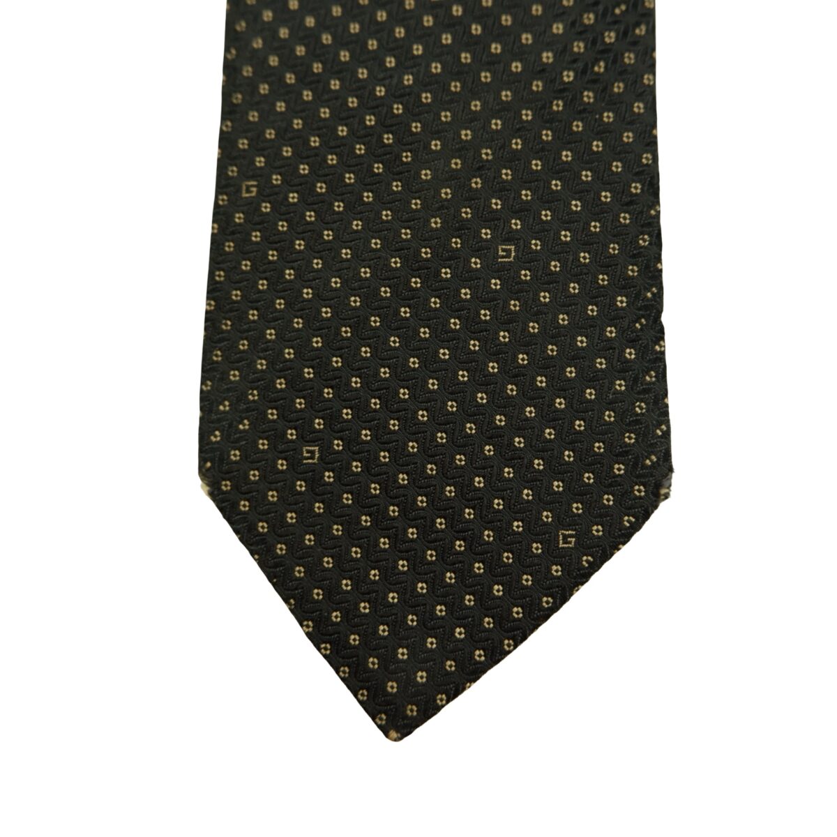 a16504 6 Gucci Tie Silk Black Dot Pattern Italy (US Import Tax Included) มุมที่ 6