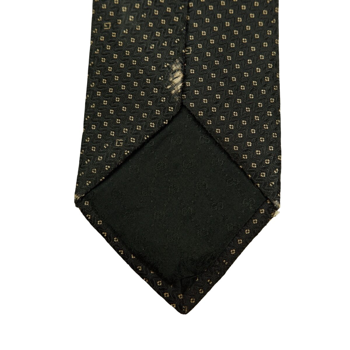 a16504 8 Gucci Tie Silk Black Dot Pattern Italy (US Import Tax Included) มุมที่ 8