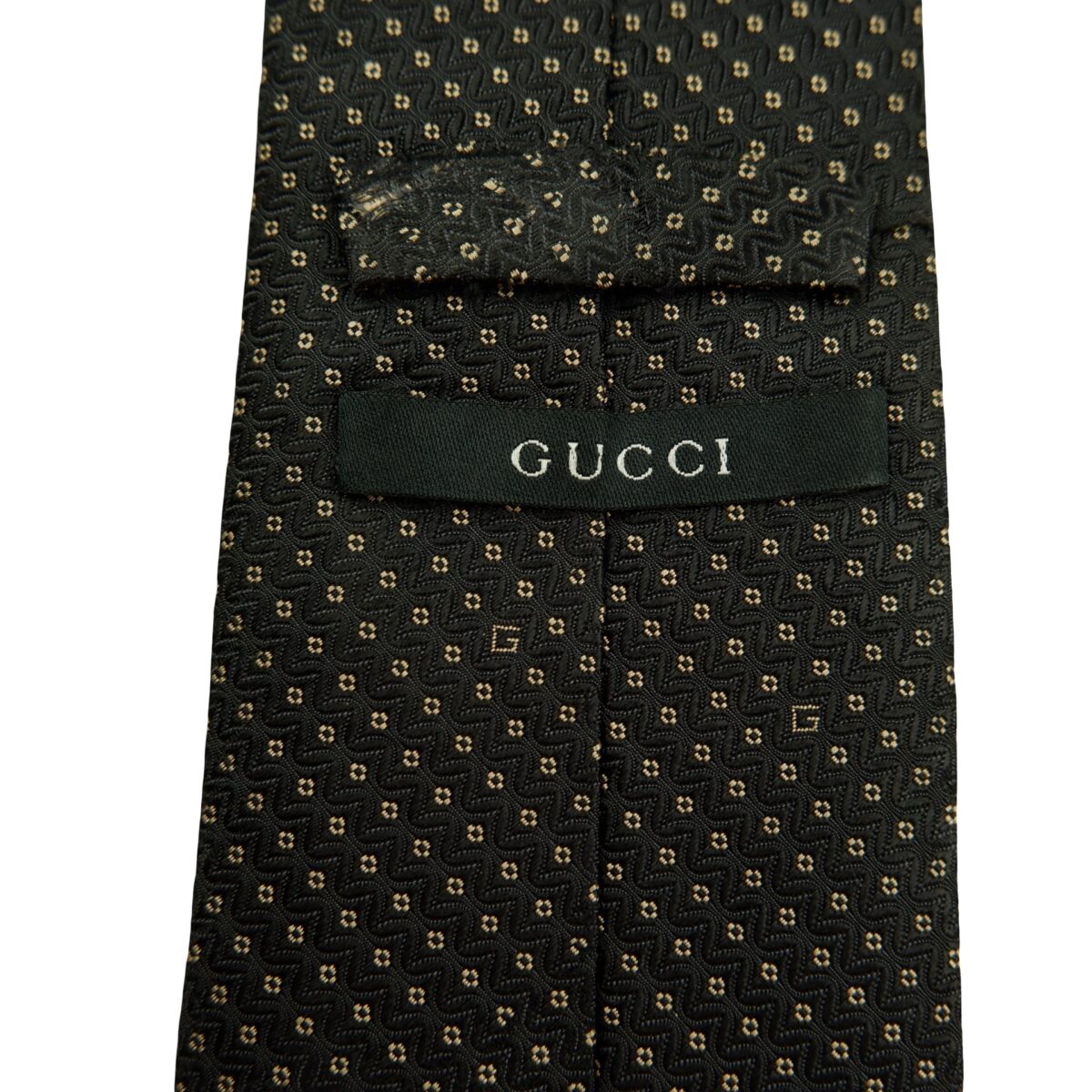a16504 9 Gucci Tie Silk Black Dot Pattern Italy (US Import Tax Included) มุมที่ 9
