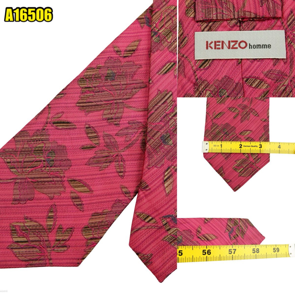created by photogrid Kenzo Tie Silk Pink Floral Pattern Italy (US Import Tax Included) มุมที่ 1
