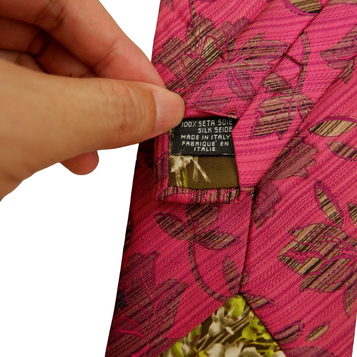 a16506 10 Kenzo Tie Silk Pink Floral Pattern Italy (US Import Tax Included) มุมที่ 10