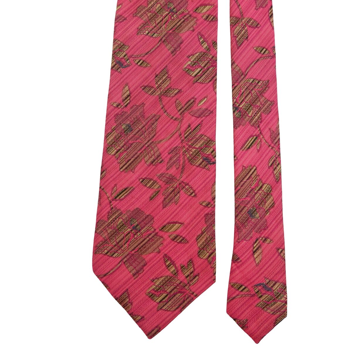 a16506 3 Kenzo Tie Silk Pink Floral Pattern Italy (US Import Tax Included) มุมที่ 3