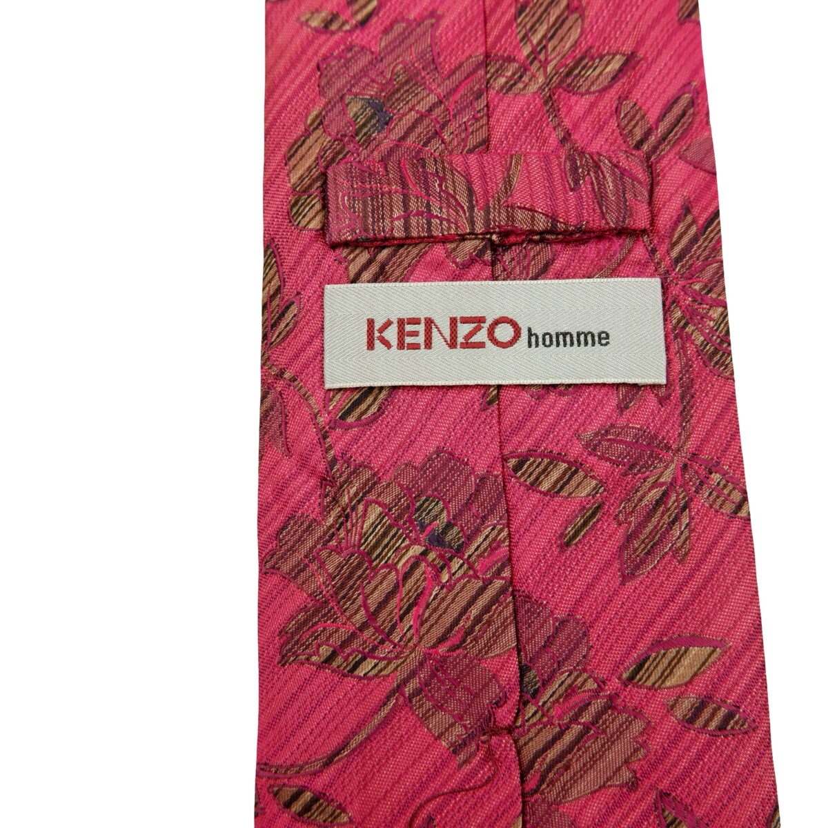 a16506 9 Kenzo Tie Silk Pink Floral Pattern Italy (US Import Tax Included) มุมที่ 9