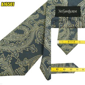 Yves Saint Laurent Tie Silk Gray Abstract Pattern Japan (US Import Tax Included) มุมที่ 1