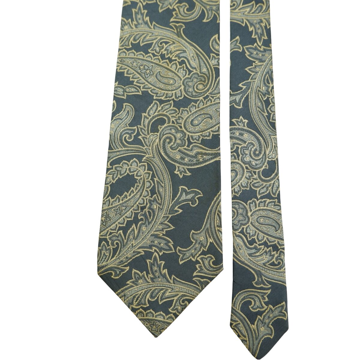 a16507 3 Yves Saint Laurent Tie Silk Gray Abstract Pattern Japan (US Import Tax Included) มุมที่ 3