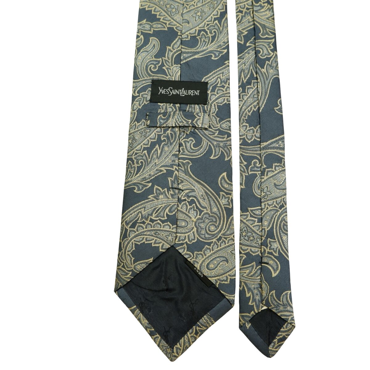 a16507 4 Yves Saint Laurent Tie Silk Gray Abstract Pattern Japan (US Import Tax Included) มุมที่ 4