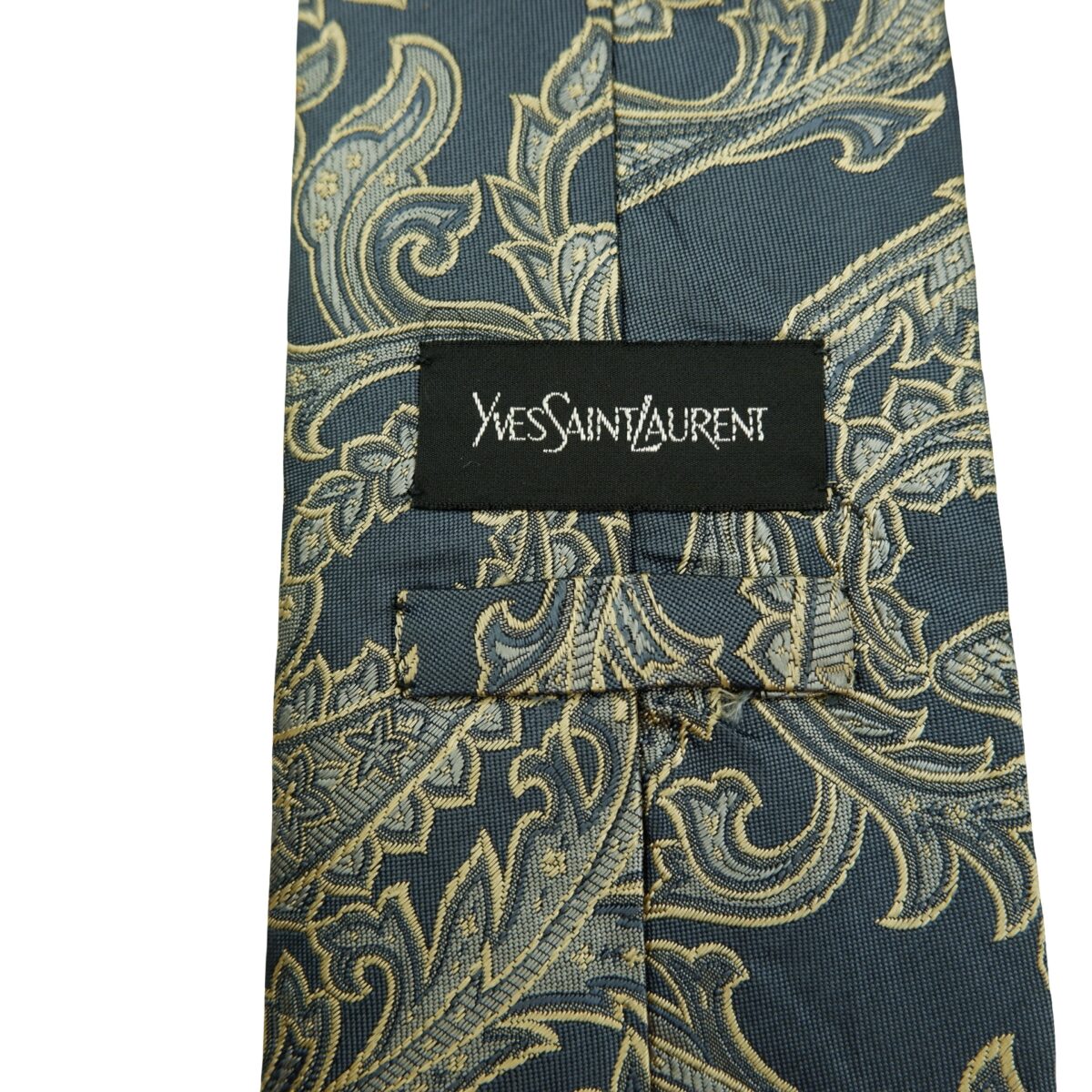 a16507 9 Yves Saint Laurent Tie Silk Gray Abstract Pattern Japan (US Import Tax Included) มุมที่ 9