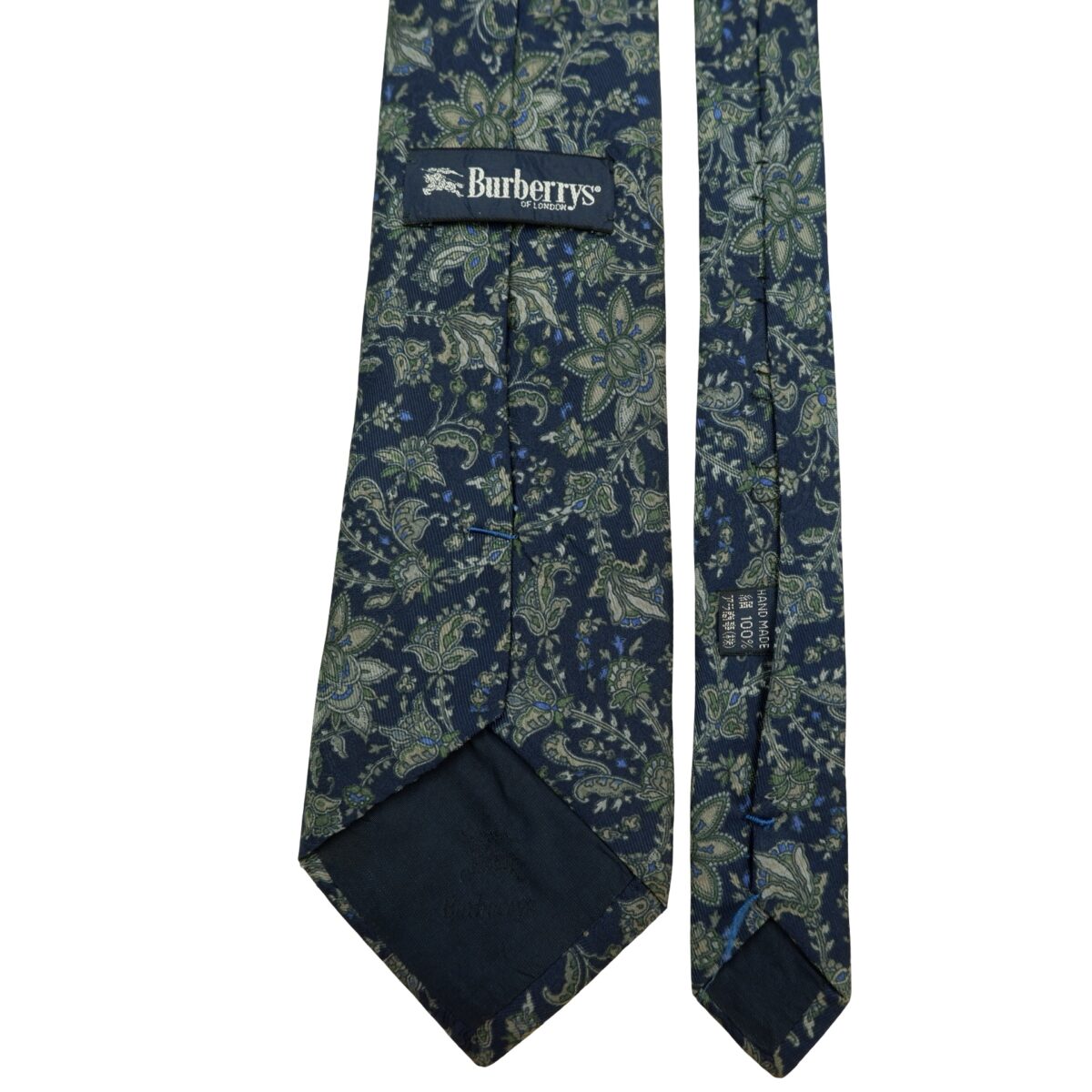 Burberry Tie Silk Dark Blue Floral Vine Japan (US Import Tax Included) | mesabb clothing Burberry Tie Silk Dark Blue Floral Vine Japan (US Import Tax Included) มุมที่ 4