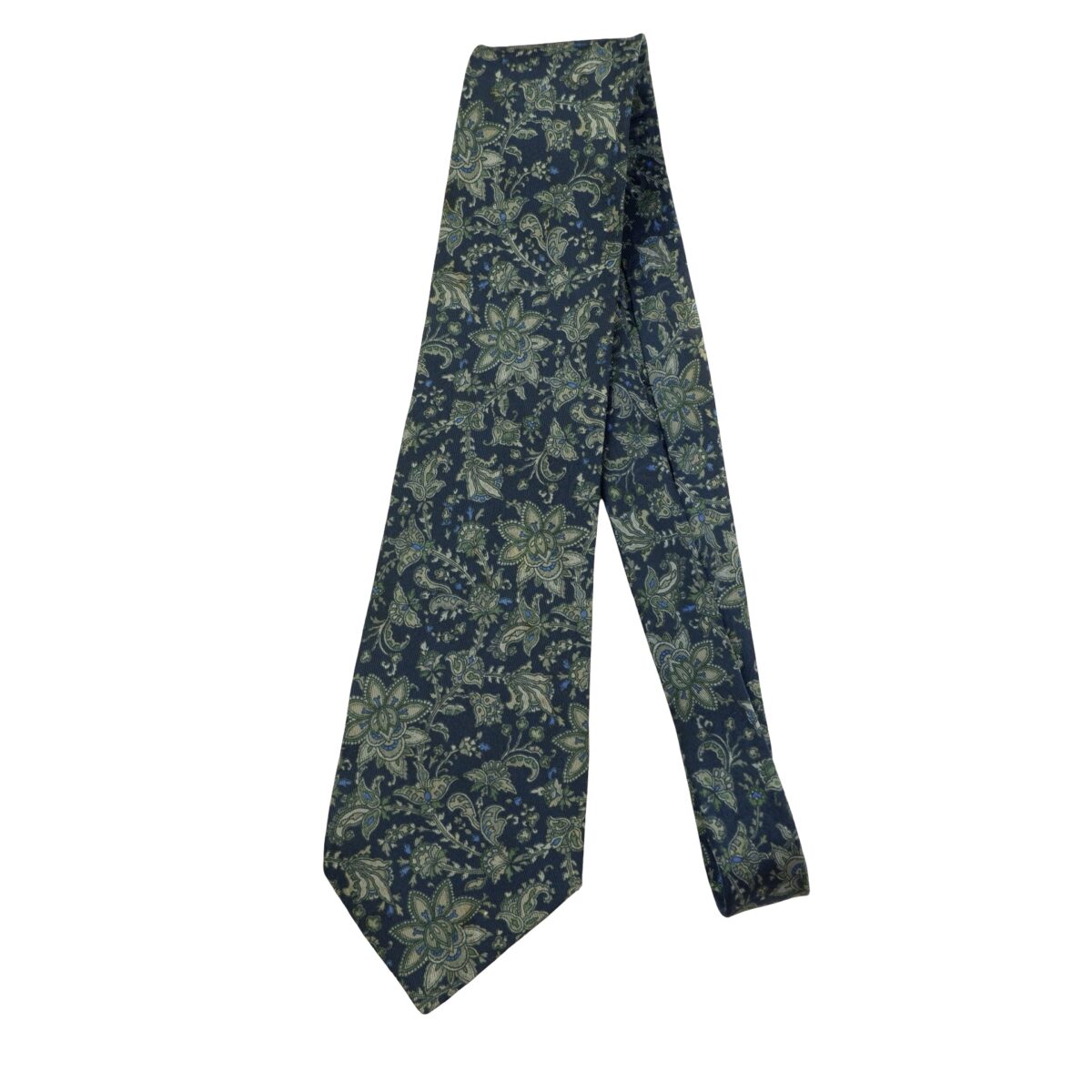 Burberry Tie Silk Dark Blue Floral Vine Japan (US Import Tax Included) | mesabb clothing Burberry Tie Silk Dark Blue Floral Vine Japan (US Import Tax Included) มุมที่ 5