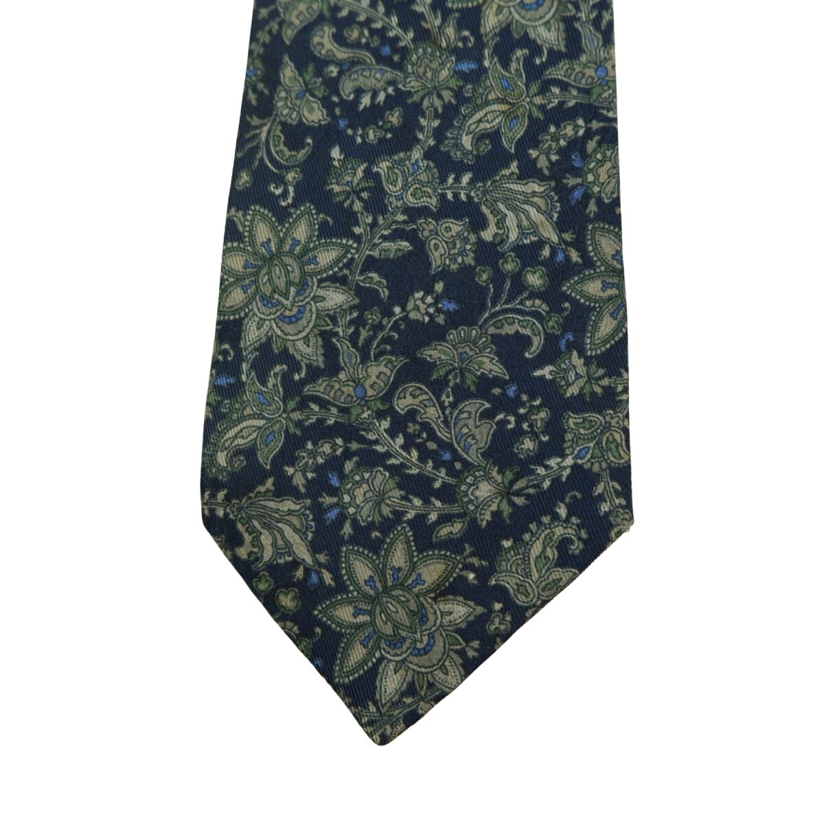 Burberry Tie Silk Dark Blue Floral Vine Japan (US Import Tax Included) | mesabb clothing Burberry Tie Silk Dark Blue Floral Vine Japan (US Import Tax Included) มุมที่ 6