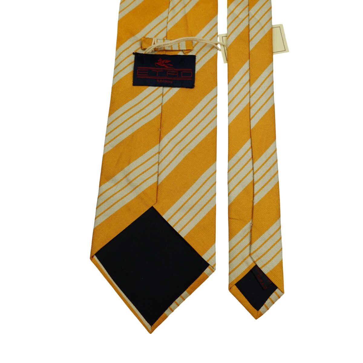 a16512 4 Etro Tie Silk Yellow Stripe Italy (US Import Tax Included) มุมที่ 4