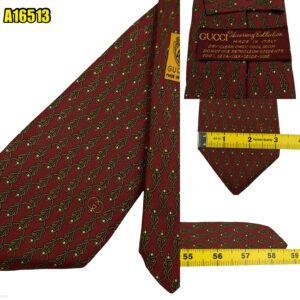 Gucci Tie Silk Brown Monogram Italy (US Import Tax Included) มุมที่ 1