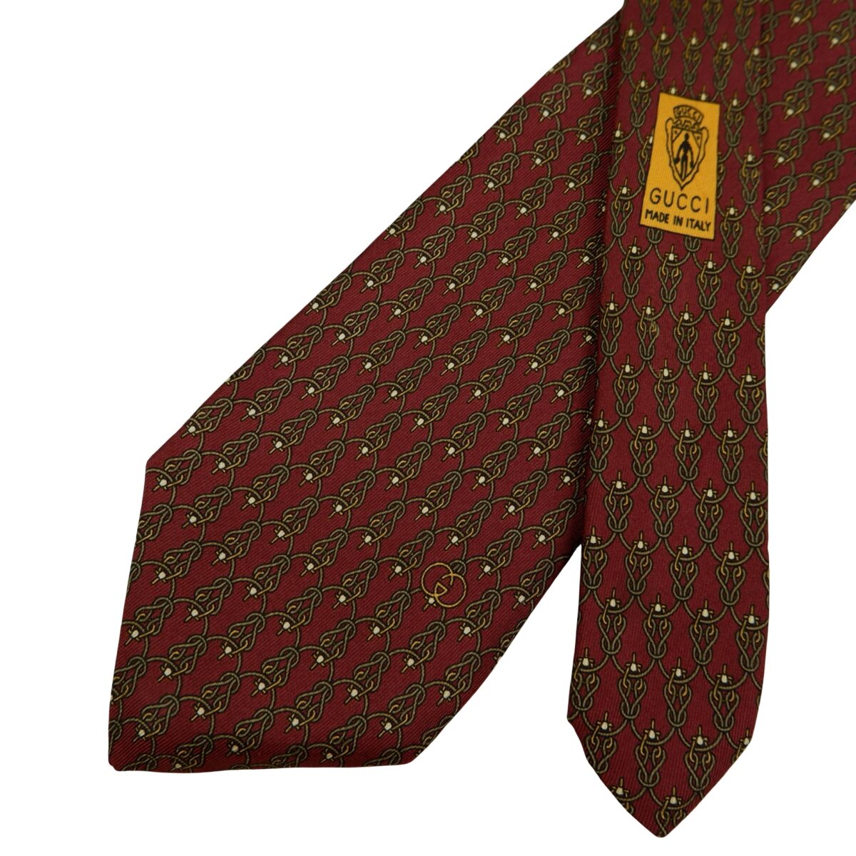 Gucci Tie Silk Brown Monogram Italy (US Import Tax Included) | mesabb clothing Gucci Tie Silk Brown Monogram Italy (US Import Tax Included) มุมที่ 2