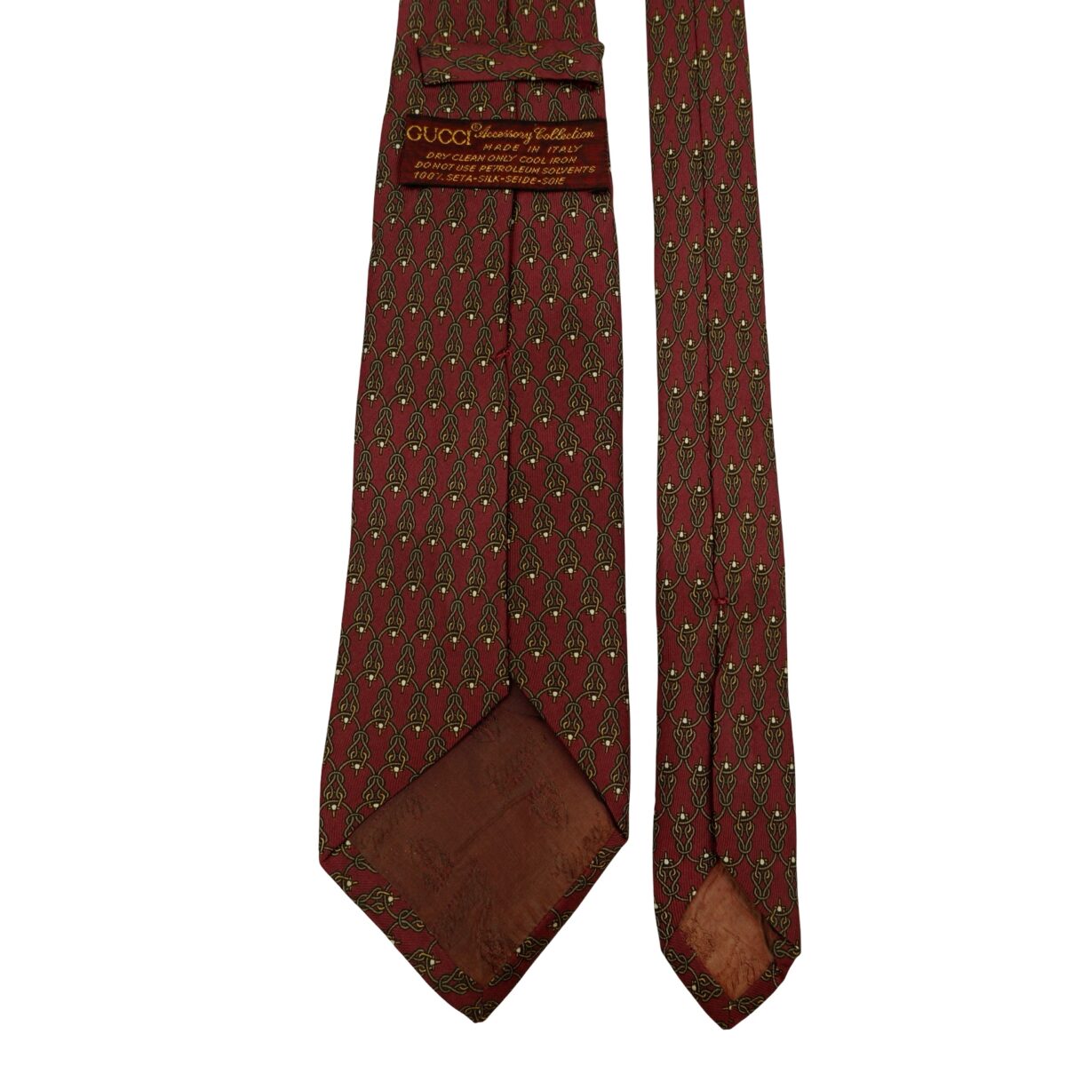 Gucci Tie Silk Brown Monogram Italy (US Import Tax Included) | mesabb clothing Gucci Tie Silk Brown Monogram Italy (US Import Tax Included) มุมที่ 4