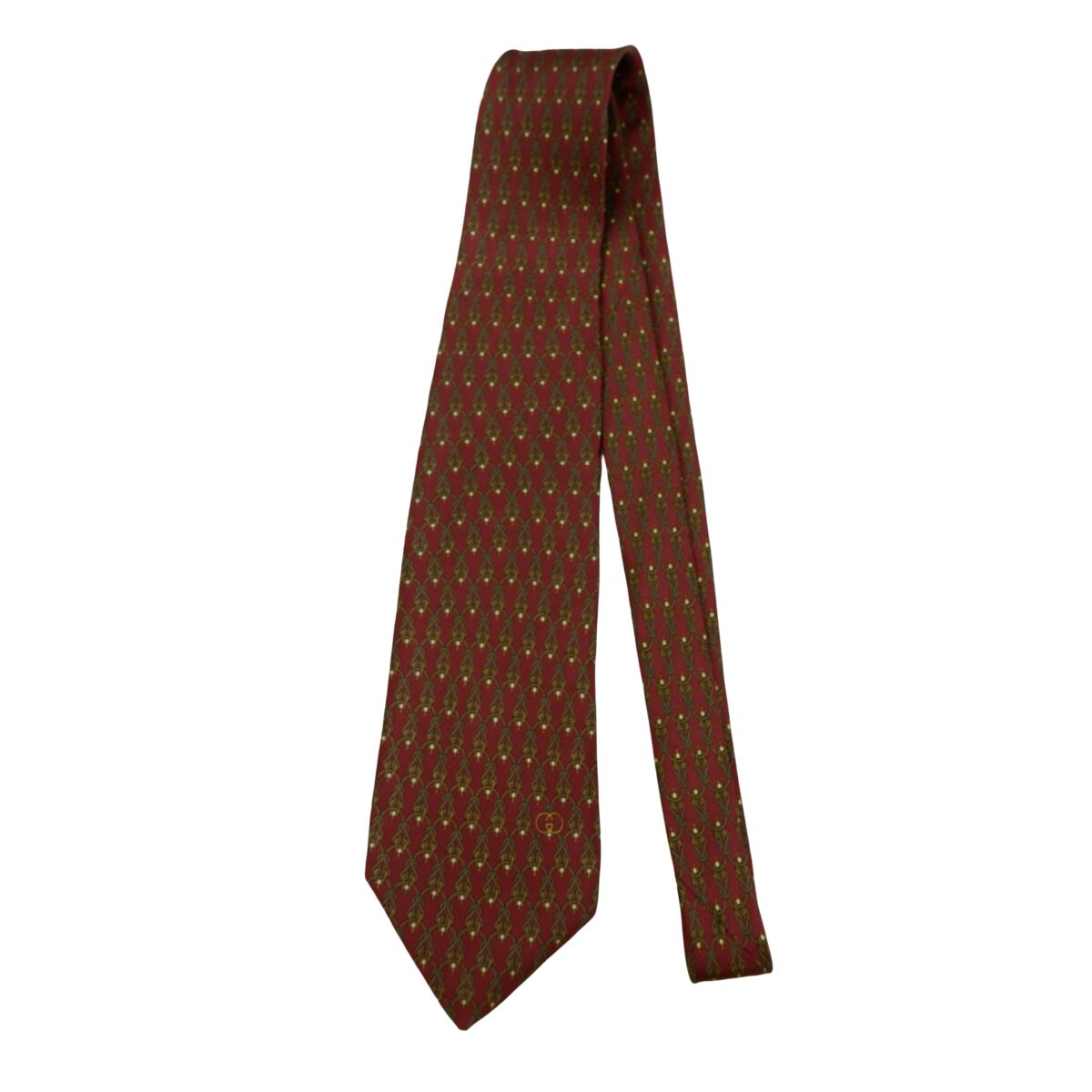 Gucci Tie Silk Brown Monogram Italy (US Import Tax Included) | mesabb clothing Gucci Tie Silk Brown Monogram Italy (US Import Tax Included) มุมที่ 5