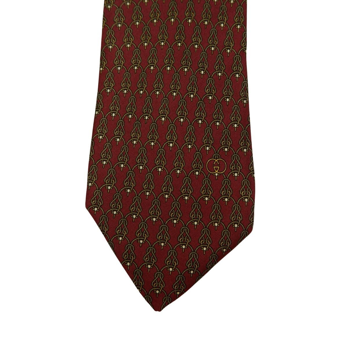Gucci Tie Silk Brown Monogram Italy (US Import Tax Included) | mesabb clothing Gucci Tie Silk Brown Monogram Italy (US Import Tax Included) มุมที่ 6