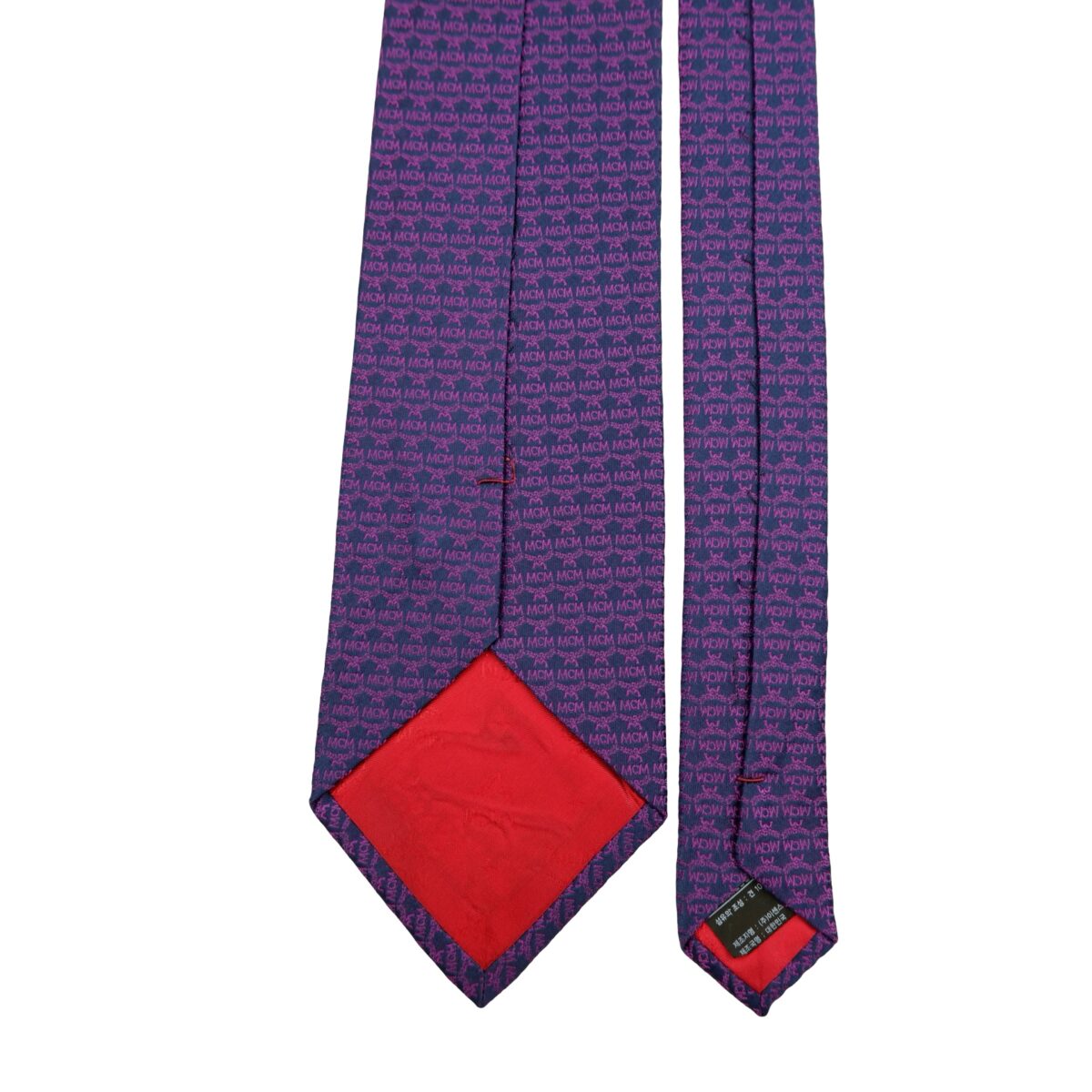 a16514 4 MCM Tie Silk Purple Visetos Monogram Korea (US Import Tax Included) มุมที่ 4