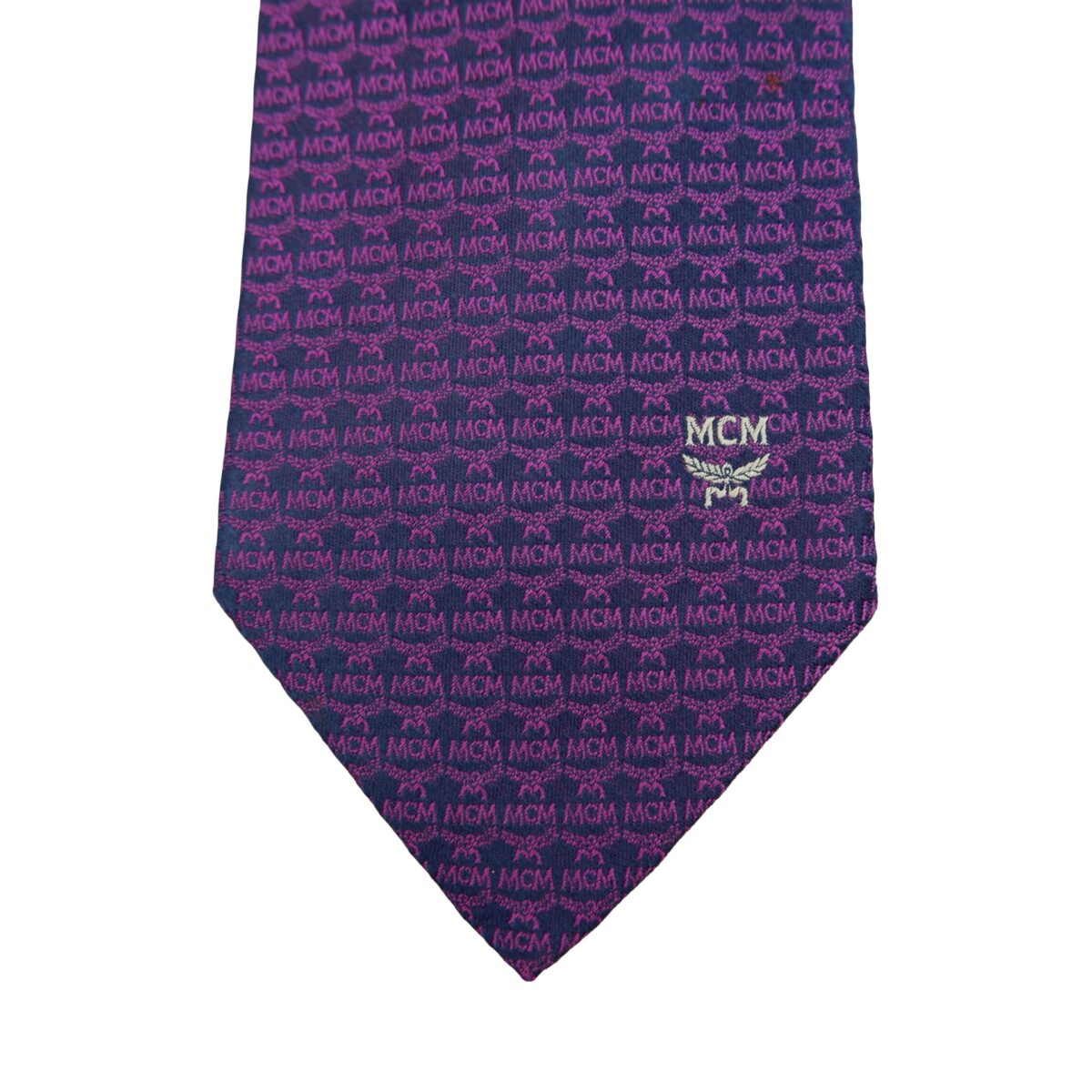 a16514 6 MCM Tie Silk Purple Visetos Monogram Korea (US Import Tax Included) มุมที่ 6