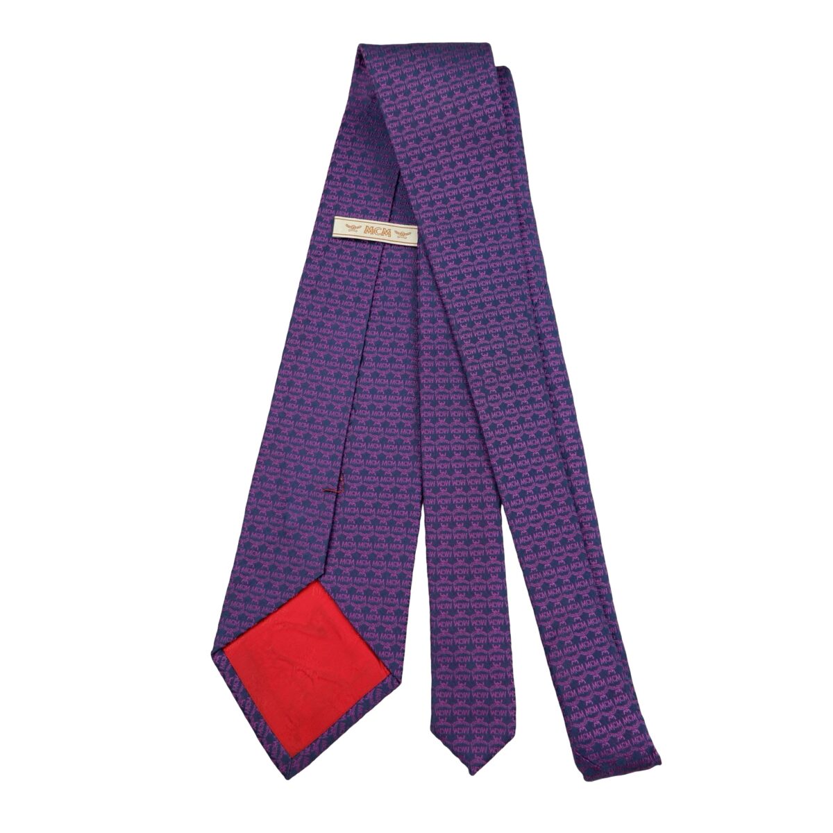 a16514 7 MCM Tie Silk Purple Visetos Monogram Korea (US Import Tax Included) มุมที่ 7