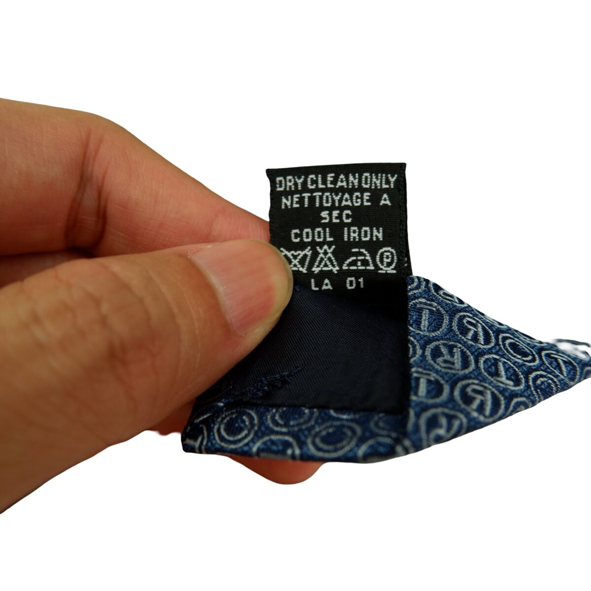 a16515 11 Trussardi Tie Silk Navy Monogram Italy (US Import Tax Included) มุมที่ 11
