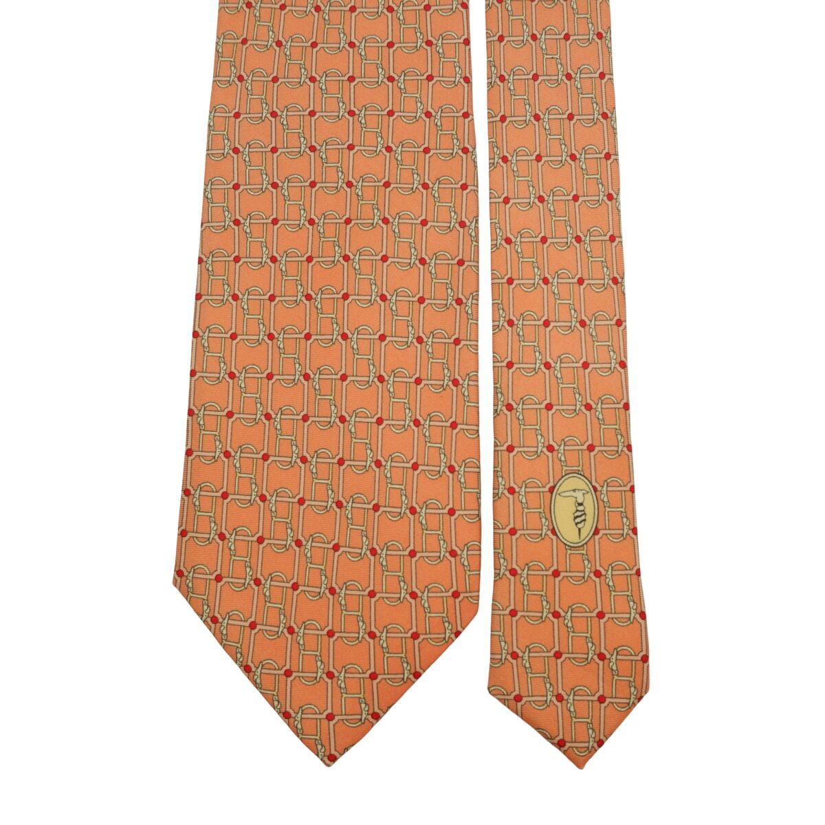 Trussardi Tie Silk Pink Monogram Italy (US Import Tax Included) | mesabb clothing Trussardi Tie Silk Pink Monogram Italy (US Import Tax Included) มุมที่ 3