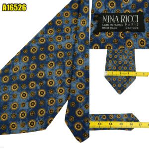 Nina Ricci Tie Silk Navy Dot Pattern France (US Import Tax Included) มุมที่ 1