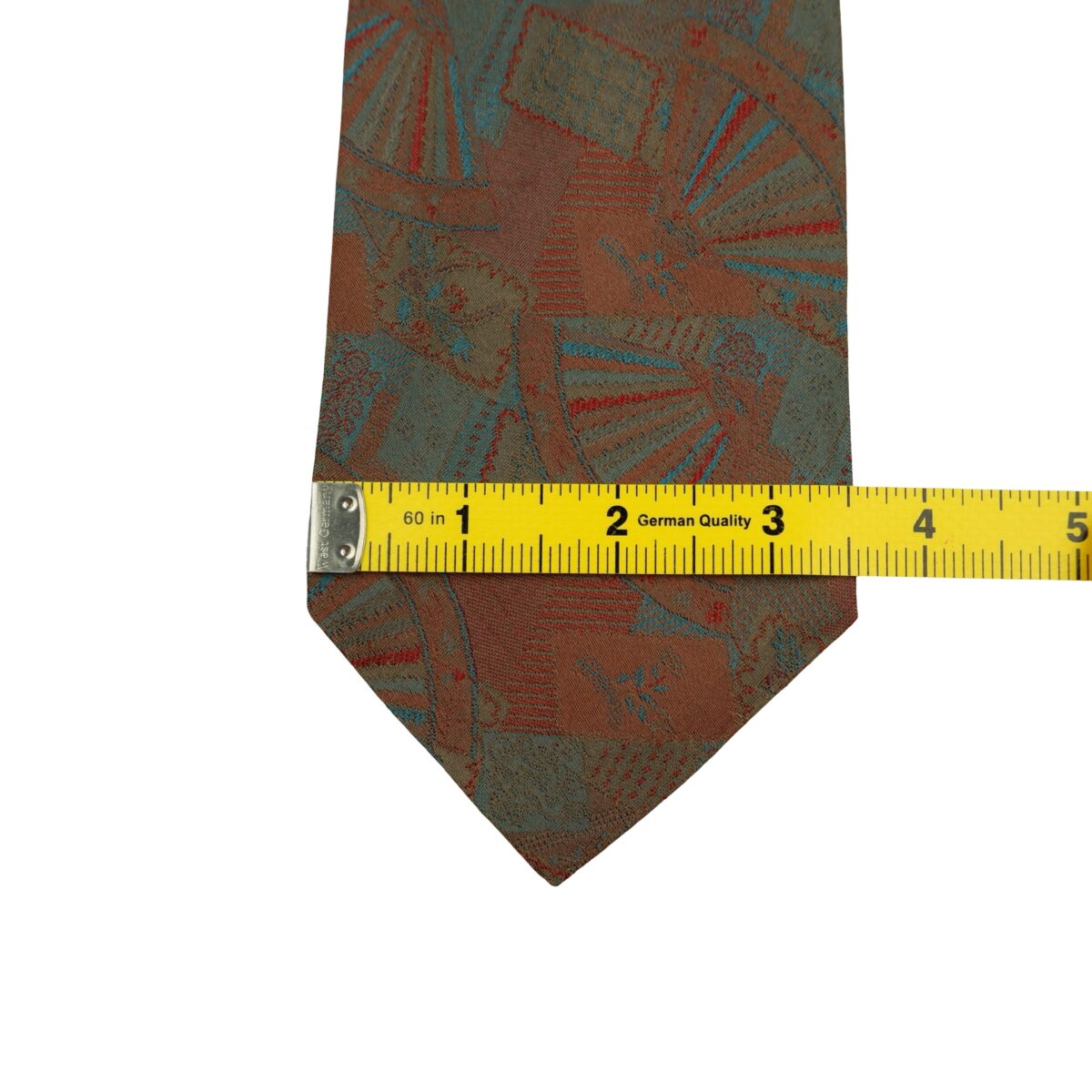 a16527 10 Gianni Versace Tie Silk Brown Abstract Pattern (US Import Tax Included) มุมที่ 10