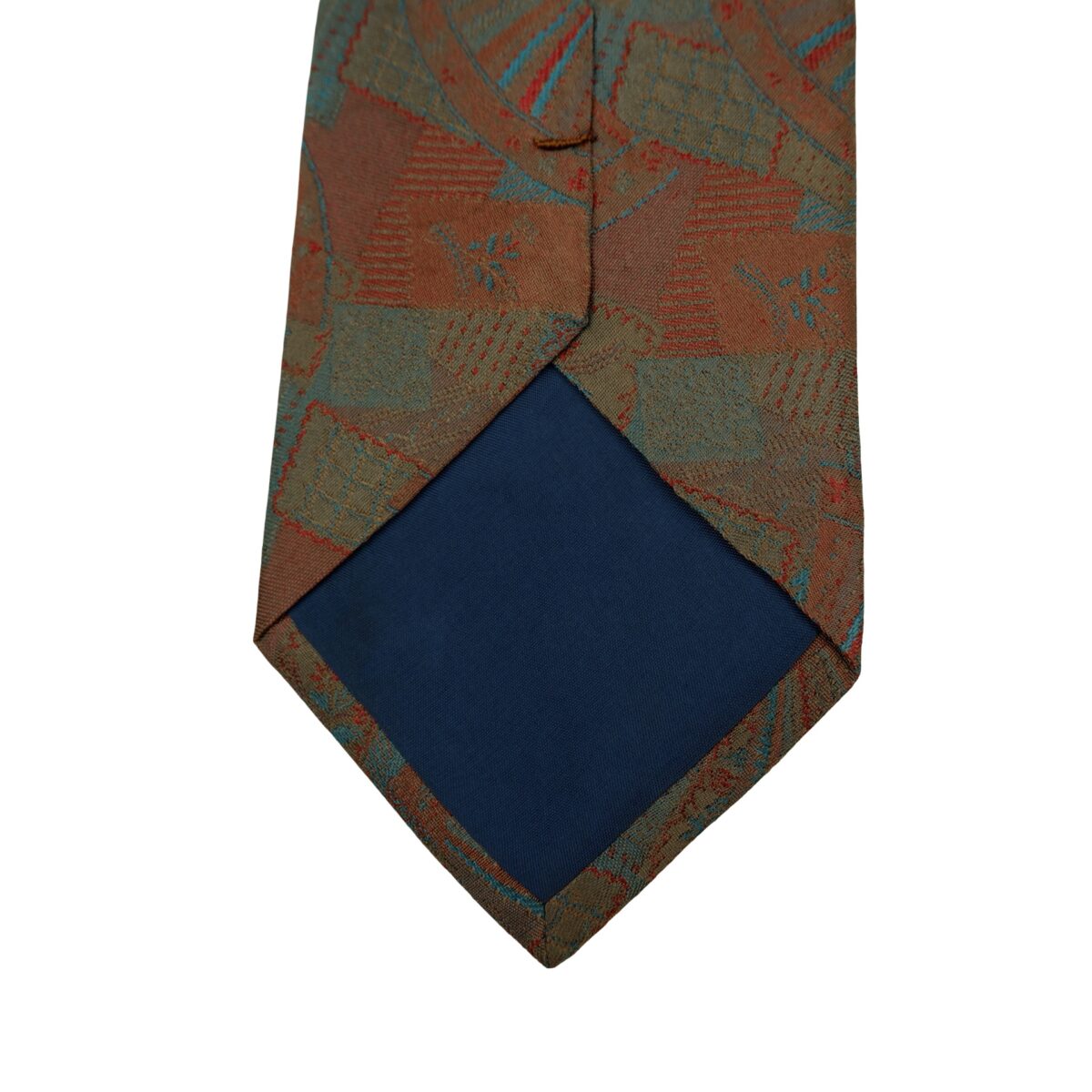 a16527 8 Gianni Versace Tie Silk Brown Abstract Pattern (US Import Tax Included) มุมที่ 8