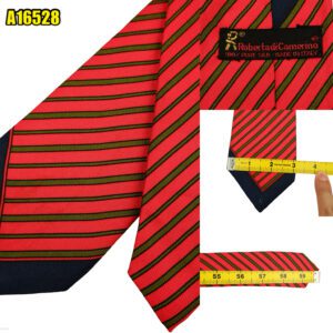 Roberta Di Camerino Tie Silk Red Stripe Italy (US Import Tax Included) มุมที่ 1