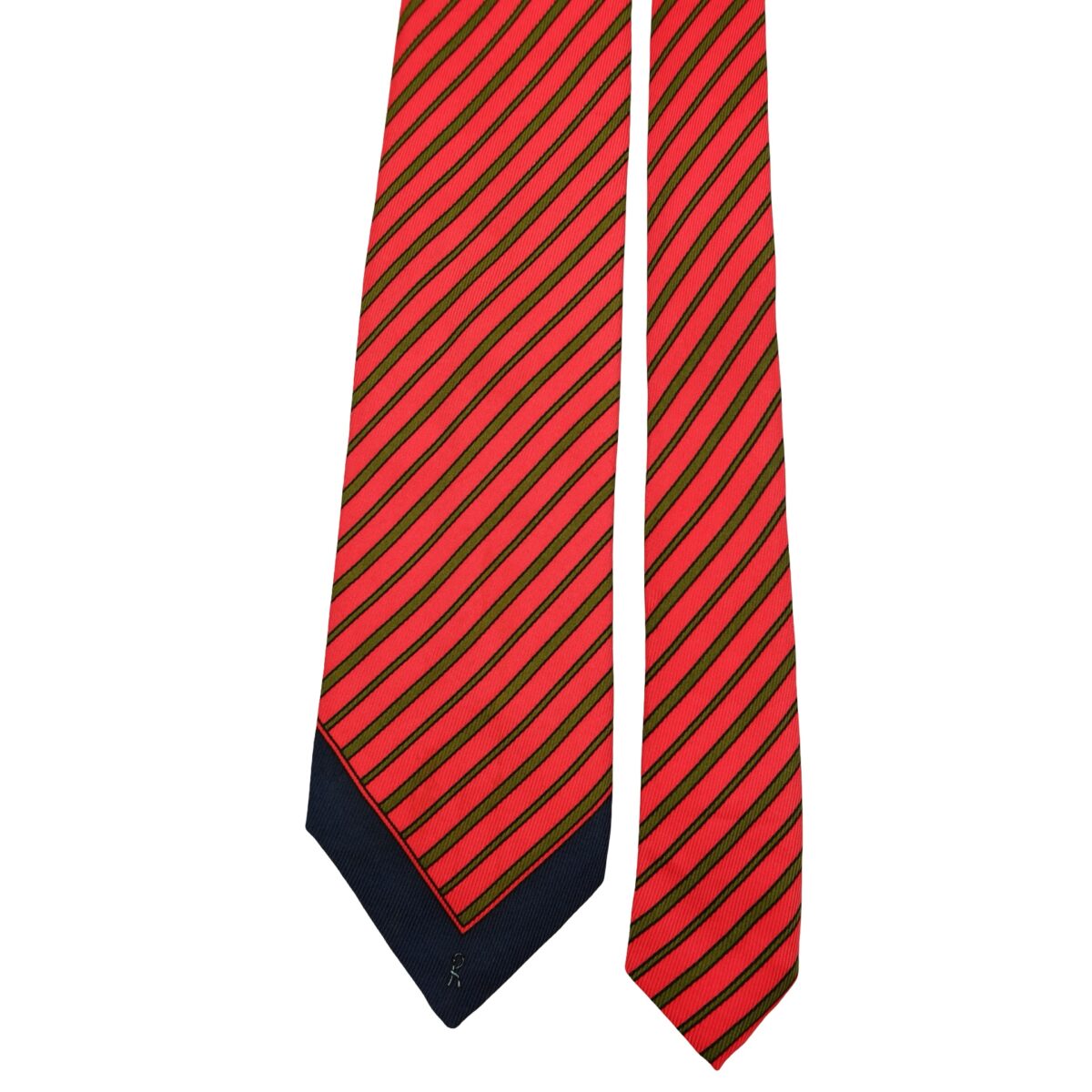 a16528 3 Roberta Di Camerino Tie Silk Red Stripe Italy (US Import Tax Included) มุมที่ 3