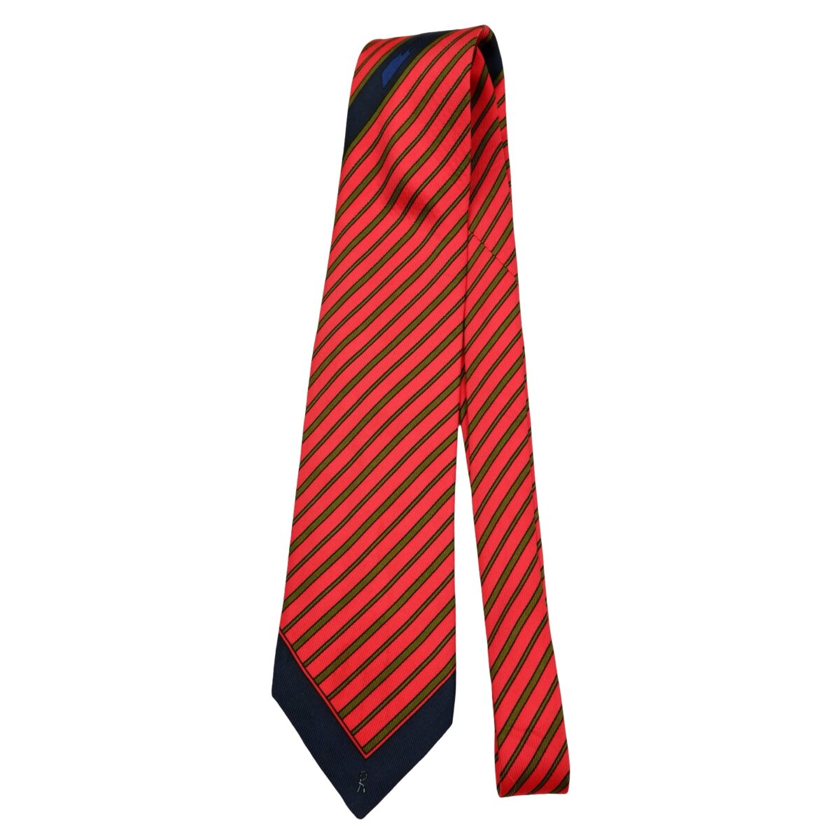 a16528 5 Roberta Di Camerino Tie Silk Red Stripe Italy (US Import Tax Included) มุมที่ 5