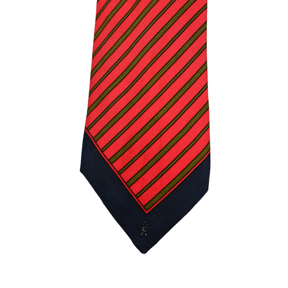 a16528 6 Roberta Di Camerino Tie Silk Red Stripe Italy (US Import Tax Included) มุมที่ 6
