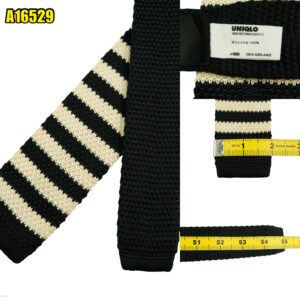 Uniqlo Tie PE Dark Navy White Stripe Japan (US Import Tax Included) มุมที่ 1