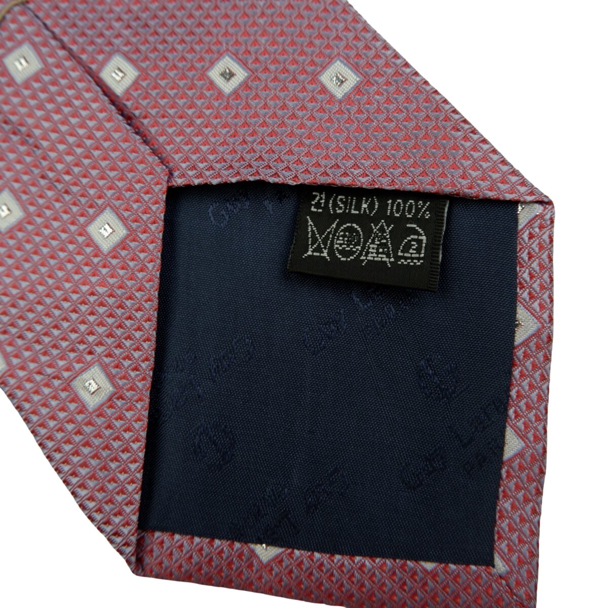 Guy Laroche Tie Silk Pink Geometric Korea (US Import Tax Included) | mesabb clothing Guy Laroche Tie Silk Pink Geometric Korea (US Import Tax Included) มุมที่ 10