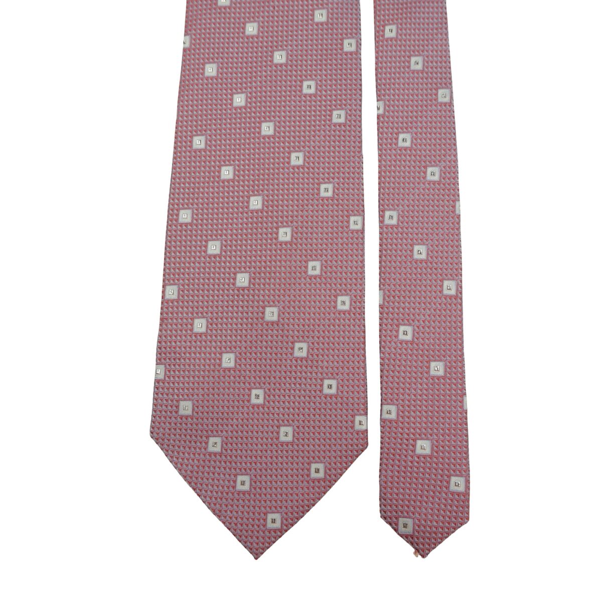 Guy Laroche Tie Silk Pink Geometric Korea (US Import Tax Included) | mesabb clothing Guy Laroche Tie Silk Pink Geometric Korea (US Import Tax Included) มุมที่ 3