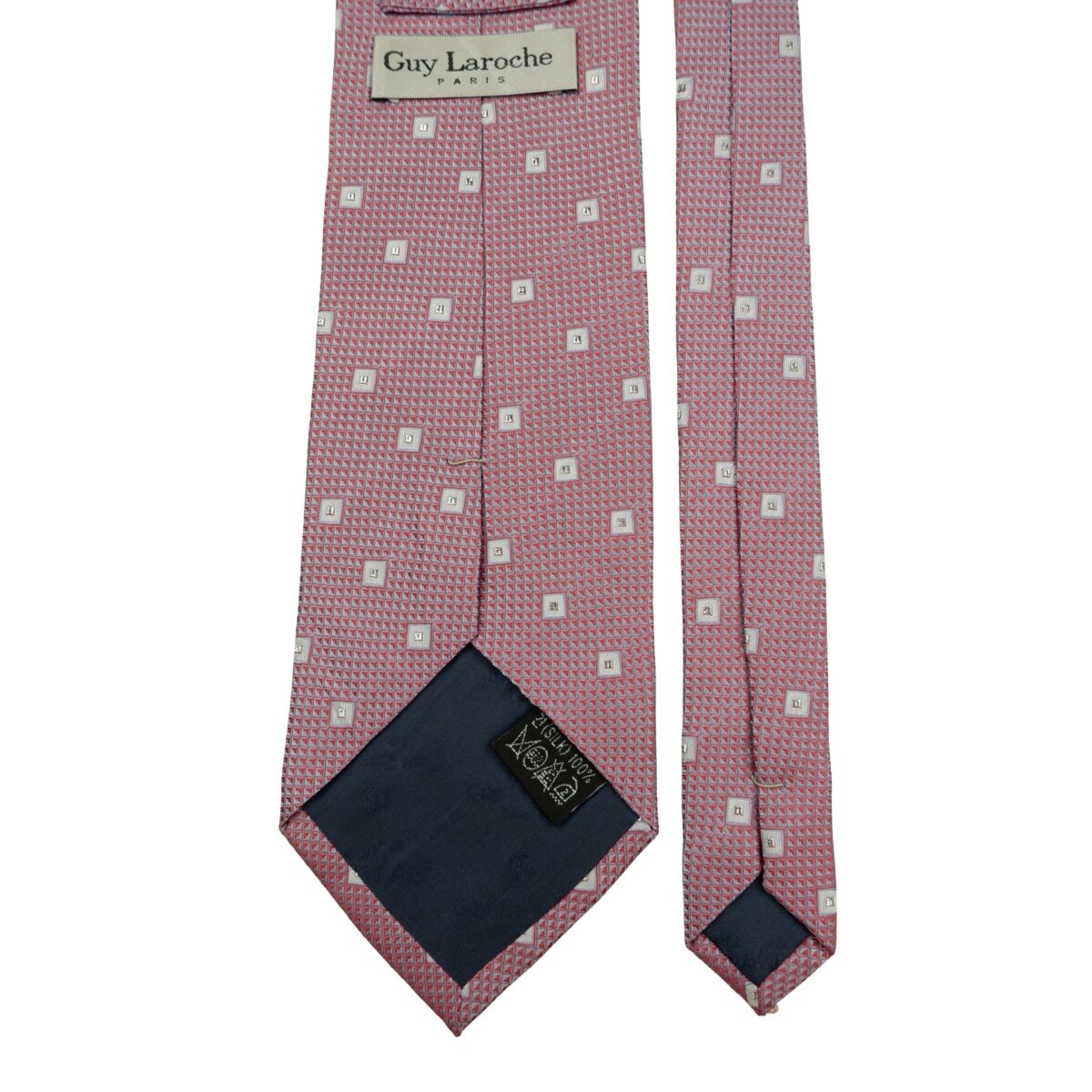 Guy Laroche Tie Silk Pink Geometric Korea (US Import Tax Included) | mesabb clothing Guy Laroche Tie Silk Pink Geometric Korea (US Import Tax Included) มุมที่ 4