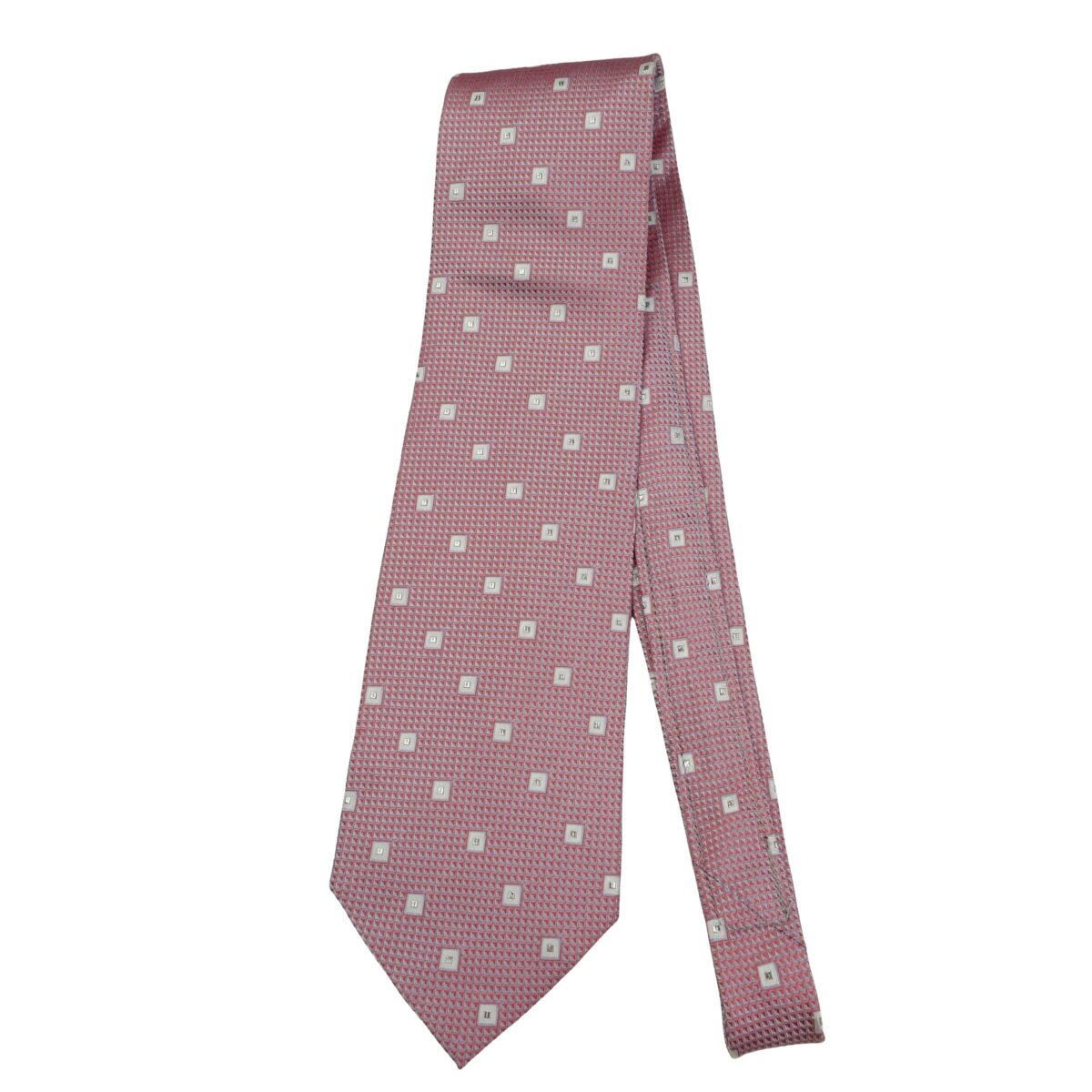 Guy Laroche Tie Silk Pink Geometric Korea (US Import Tax Included) | mesabb clothing Guy Laroche Tie Silk Pink Geometric Korea (US Import Tax Included) มุมที่ 5