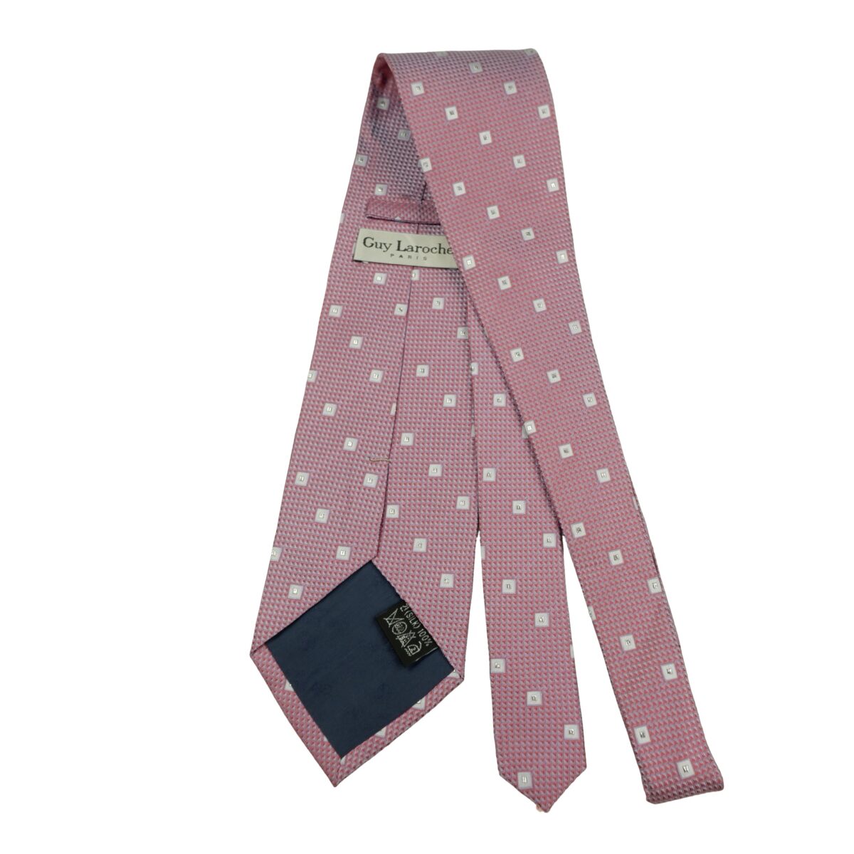Guy Laroche Tie Silk Pink Geometric Korea (US Import Tax Included) | mesabb clothing Guy Laroche Tie Silk Pink Geometric Korea (US Import Tax Included) มุมที่ 7