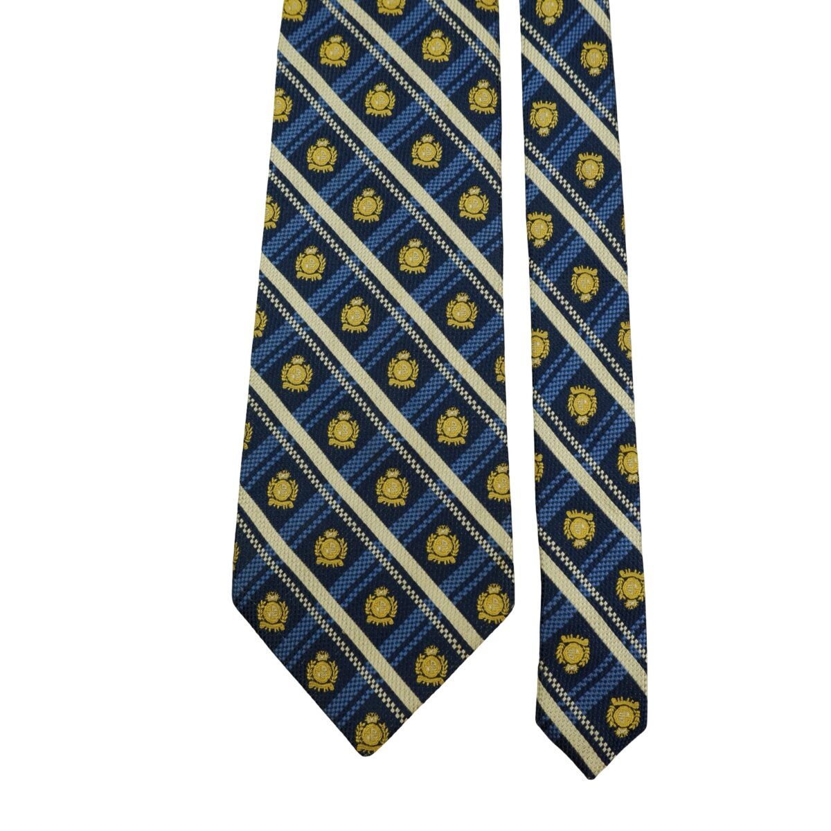a16533 3 Aquascutum Tie Silk Navy Logo Pattern Korea (US Import Tax Included) มุมที่ 3