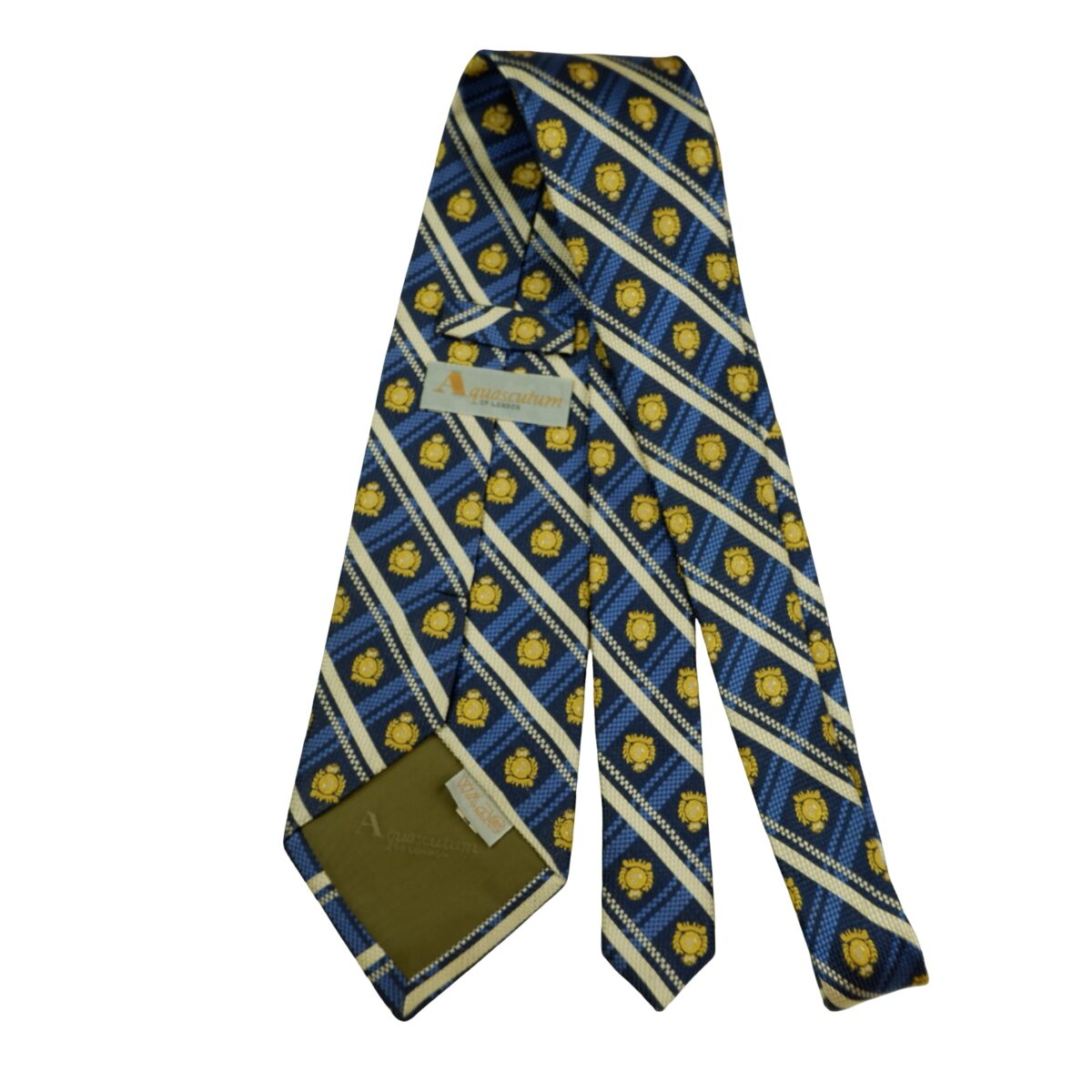 a16533 7 Aquascutum Tie Silk Navy Logo Pattern Korea (US Import Tax Included) มุมที่ 7